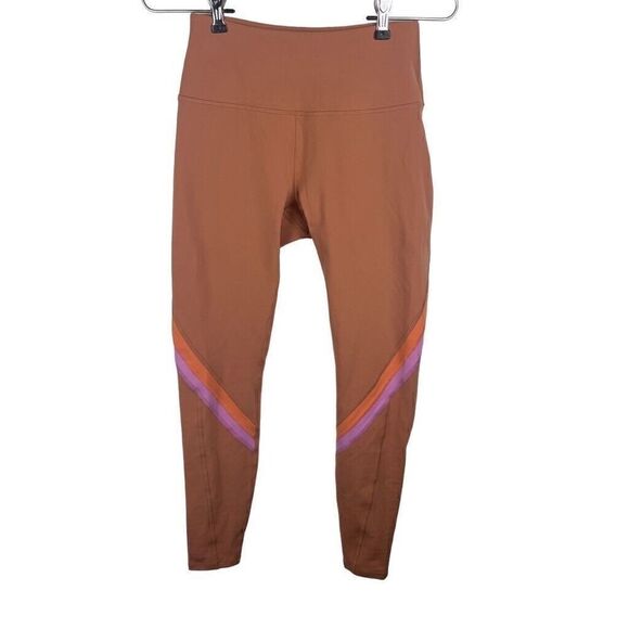 NWT L*‎ Space Wren 7/8 Length Orange Striped Legging Athleisure Size S $125 - Picture 4 of 10